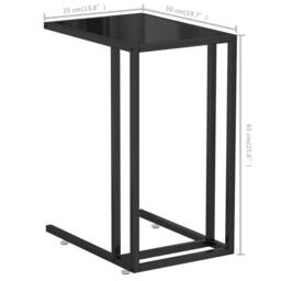 Berkfield Home Stylish Computer Side Table Black 50x35x65 cm Tempered Glass - Size: 50 x 35 x 65 cm - thumbnail 7