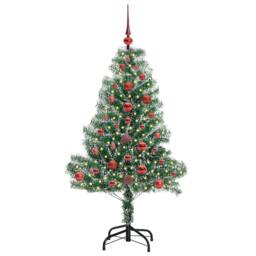 Berkfield Home Artificial Christmas Tree Snow Flocked with LED Light 120 cm in Green - thumbnail 3