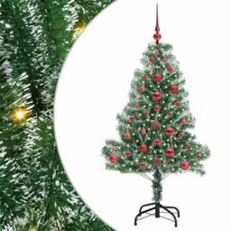 Berkfield Home Artificial Christmas Tree Snow Flocked with LED Light 120 cm in Green - thumbnail 2