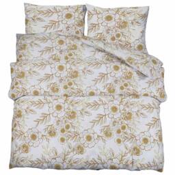 Berkfield Home Duvet Cover Set White & Brown 140x200 cm Cotton