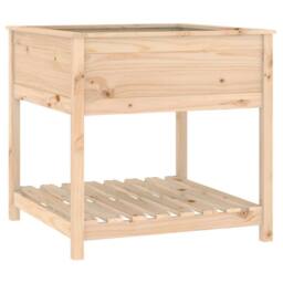 Berkfield Home Planter with Shelf 82.5x82.5x81 cm Solid Wood Pine in Light Tan - thumbnail 3