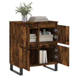 Berkfield Home Sideboard Smoked Oak 60x35x70 cm Engineered Wood in Brown - Size: 60 x 35 x 70 cm - thumbnail 4
