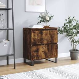 Berkfield Home Sideboard Smoked Oak 60x35x70 cm Engineered Wood in Brown - Size: 60 x 35 x 70 cm - thumbnail 2