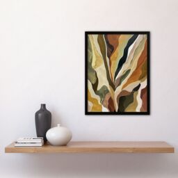 Artery8 Abstract Earth Tone Artwork Geology Rock Muddy Framed Art Print in Brown - Size: A4 - thumbnail 4