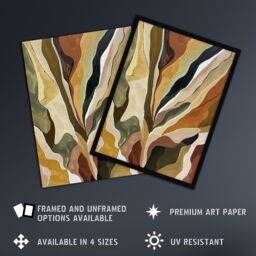 Artery8 Abstract Earth Tone Artwork Geology Rock Muddy Framed Art Print in Brown - Size: A4 - thumbnail 2