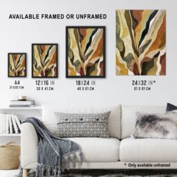 Artery8 Abstract Earth Tone Artwork Geology Rock Muddy Framed Art Print in Brown - Size: A4 - thumbnail 3