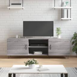 Berkfield Home TV Cabinet Grey Sonoma 150x30x50 cm Engineered Wood - Size: 150 x 30 x 50 cm - thumbnail 2