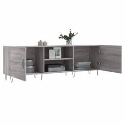 Berkfield Home TV Cabinet Grey Sonoma 150x30x50 cm Engineered Wood - Size: 150 x 30 x 50 cm - thumbnail 4