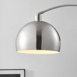 FurnitureboxUK Holden Energy Efficient Metal Floor Arc Standing Lamp Light With Marble Base (Including Bulb) in Silver - thumbnail 4