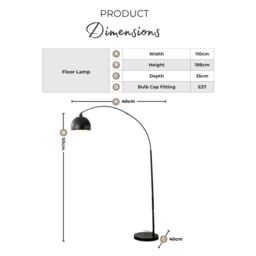 FurnitureboxUK Holden Energy Efficient Metal Floor Arc Standing Lamp Light With Marble Base (Including Bulb) in Silver - thumbnail 9