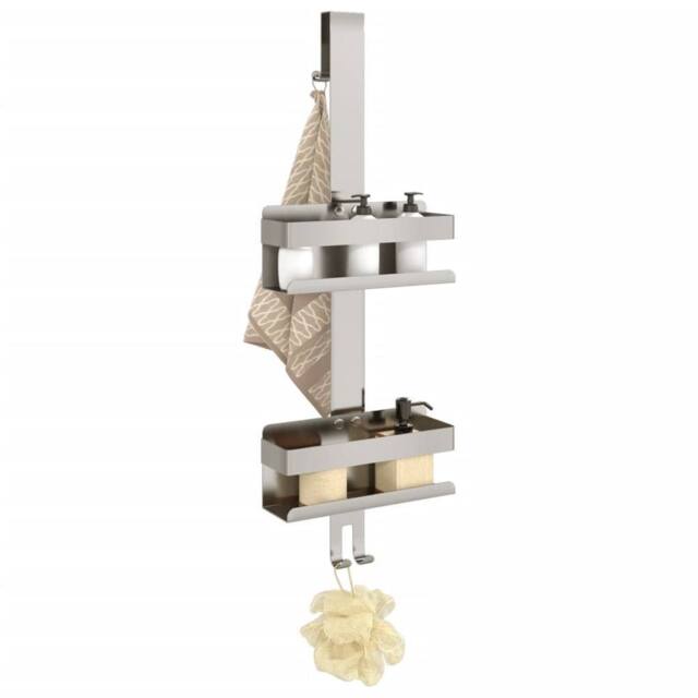 Berkfield Home Hanging Shower Caddy Brushed 304 Stainless Steel in Silver - image 1
