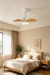 Living and Home Nordic Style 5-Blade Ceiling Fan with Light in White - thumbnail 2