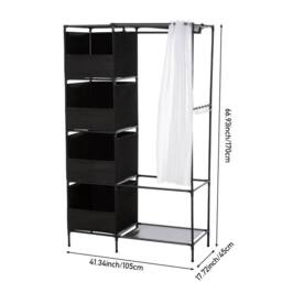 VOGREX Black Heavy Duty Foldable Steel Garment Display Rack - thumbnail 2