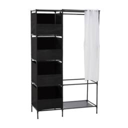 VOGREX Black Heavy Duty Foldable Steel Garment Display Rack