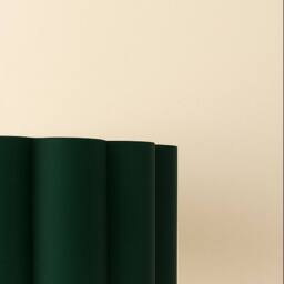 CGC Lighting Kyra Brushed Nickel Angled Floor Lamp with Large Scalloped Lampshade in Dark Green - thumbnail 2