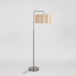 CGC Lighting Kyra Brushed Nickel Angled Floor Lamp with Large Scalloped Lampshade in Dark Green - thumbnail 3