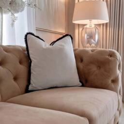 Sofaya Monaco Chesterfield Velvet Cushions Sofa 2 Seater Couch in Light Brown - thumbnail 4