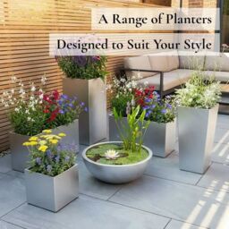 Access Garden Products 90cm Zinc Galvanised Silver Tall Tapered Square Planter - thumbnail 9