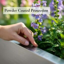 Access Garden Products 90cm Zinc Galvanised Silver Tall Tapered Square Planter - thumbnail 8