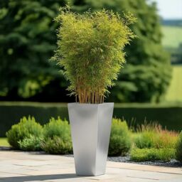 Access Garden Products 90cm Zinc Galvanised Silver Tall Tapered Square Planter - thumbnail 1