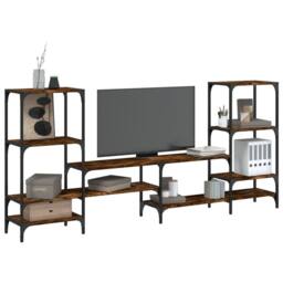 Berkfield Home TV Cabinet Smoked Oak 206.5x28.5x95 cm Engineered Wood in Brown - thumbnail 2