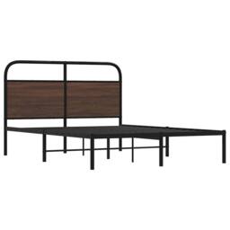Berkfield Home Elegant Bed Frame Without Mattress 120x200 cm Brown Oak Engineere - Size: Small Double - thumbnail 1