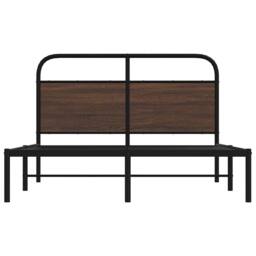 Berkfield Home Elegant Bed Frame Without Mattress 120x200 cm Brown Oak Engineere - Size: Small Double - thumbnail 5