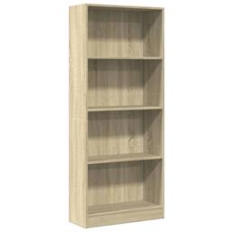 Berkfield Home Bookcase Sonoma Oak 60x24x143 cm Engineered Wood in Light Tan - Size: 60 x 24 x 143 cm - thumbnail 1