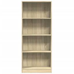 Berkfield Home Bookcase Sonoma Oak 60x24x143 cm Engineered Wood in Light Tan - Size: 60 x 24 x 143 cm - thumbnail 4