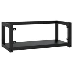 Berkfield Home Wall-mounted Bathroom Washbasin Frame Black 79x38x31 cm Iron - Size: 79 x 38 x 31 cm - thumbnail 5