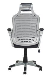 Orsina Comfortable Black & Silver Home Office Chair, Ergonomic Work From Home Chair, Movable Ergonomic Chair in Grey - thumbnail 4