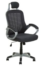 Orsina Comfortable Black & Silver Home Office Chair, Ergonomic Work From Home Chair, Movable Ergonomic Chair in Grey - thumbnail 2
