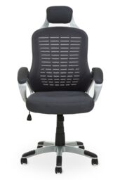 Orsina Comfortable Black & Silver Home Office Chair, Ergonomic Work From Home Chair, Movable Ergonomic Chair in Grey - thumbnail 7