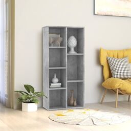 Berkfield Home Book Cabinet Concrete Grey 50x25x106 cm Engineered Wood - Size: 50 x 25 x 106 cm - thumbnail 1