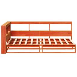 Berkfield Home Decorative Bookcase Bed without Mattress Wax Brown 90x200cm Solid - Size: 90x200 cm - thumbnail 6
