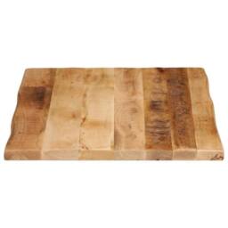 Berkfield Home Table Top Live Edge 90x60x3.8 cm Solid Wood Rough Mango in Brown - thumbnail 4