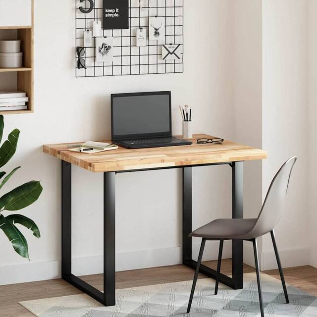Berkfield Home Desk Top Untreated 100x80x4 cm Solid Wood Acacia in Brown - Size: 100 x 80 x 4 cm - image 1