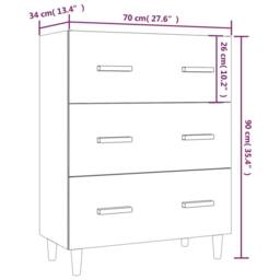 Berkfield Home Sideboard Grey Sonoma 70x34x90 cm Engineered Wood - Size: 70 x 34 x 90 cm - thumbnail 8
