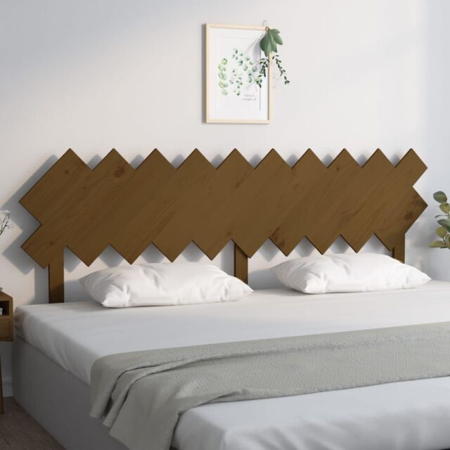 Berkfield Home Bed Headboard Honey Brown 196x3x80.5 cm Solid Wood Pine - image 1