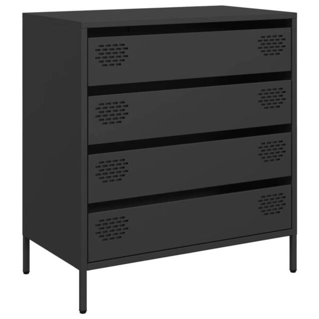 Berkfield Home Sideboard¬†Black 68x39x73.5 cm Cold-rolled Steel in Black - image 1