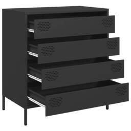 Berkfield Home Sideboard¬†Black 68x39x73.5 cm Cold-rolled Steel in Black - thumbnail 4