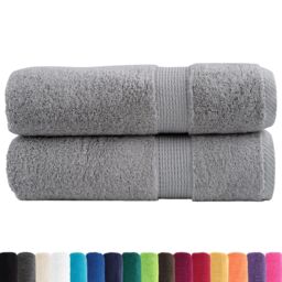 Berkfield Home Premium Hand Towels SOLUND 2pcs Grey 50x100cm 600gsm - thumbnail 2