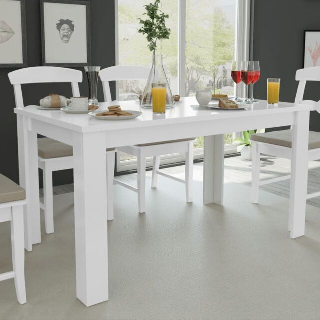 Berkfield Home Dining Table 140x80x75 cm White - Size: 140 x 80 x 75 cm - image 1