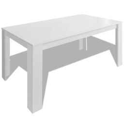 Berkfield Home Dining Table 140x80x75 cm White - Size: 140 x 80 x 75 cm - thumbnail 2