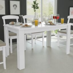 Berkfield Home Dining Table 140x80x75 cm White - Size: 140 x 80 x 75 cm - thumbnail 1