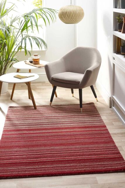 Origin 'Fine Stripes' Rug in Red - Size: 67 cm x 200 cm - image 1