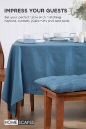 Homescapes Garden Bench Cushion Luxury 3 Seater Cotton Indoor Outdoor Pad, 143 x 48cm in Blue - Size: 143 x 48 cm - thumbnail 7