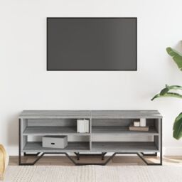 Berkfield Home TV Cabinet Grey Sonoma 122x34x41 cm Engineered Wood - Size: 122 x 34 x 41 cm - thumbnail 3