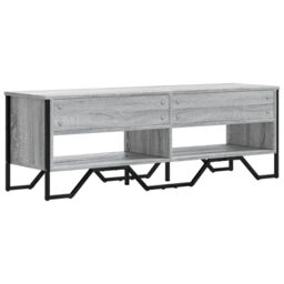 Berkfield Home TV Cabinet Grey Sonoma 122x34x41 cm Engineered Wood - Size: 122 x 34 x 41 cm - thumbnail 6