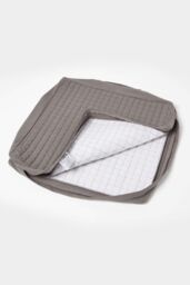 Homescapes Quilted Cotton Armchair Booster Cushion Cover in Charcoal - Size: 50 cm x 50 cm